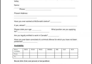 Online Job Application Resume Mcdonalds Careers Application form form Resume