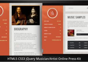 Online Press Kit Template Musician Artist HTML5 Online Press Kit by Virtuti