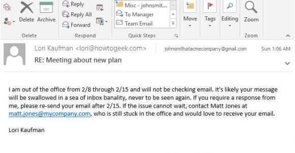 Ooo Email Template How to Set Up An Out Of Office Reply In Outlook for Windows
