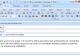 Ooo Email Template Set Out Of Office Auto Reply In Outlook 2003 2007 2010