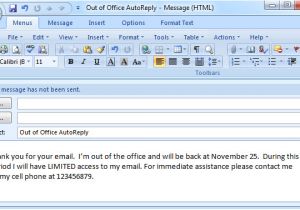 Ooo Email Template Set Out Of Office Auto Reply In Outlook 2003 2007 2010
