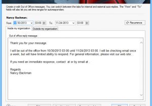 Ooo Mail Template Codetwo Out Of Office Manager Screenshots