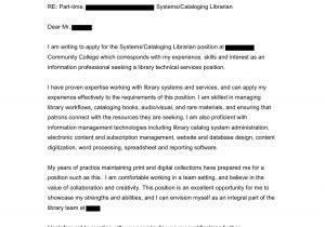 Open Cover Letter for Employment Cataloging Open Cover Letters