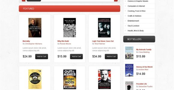 Opencart Bookstore Template Bookstore Open Cart Website Templates themes Free