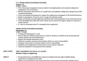 Operation Engineer Resume Operations Systems Engineer Resume Samples Velvet Jobs