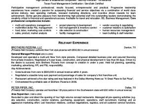 Operations Manager Resume Word format Sample Restaurant Resume 10 Examples In Pdf Word