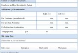 Ophthalmology Exam Template Eye Examination form Sample forms