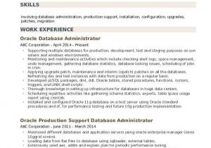 Oracle Dba Resume Sample oracle Database Administrator Resume Samples Qwikresume