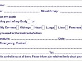Organ Donor Card Template Donor Card Pledge Your organs Online