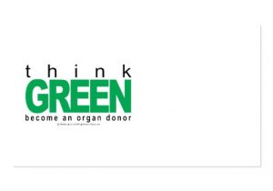 Organ Donor Card Template organ Donor Think Green Double Sided Standard Business