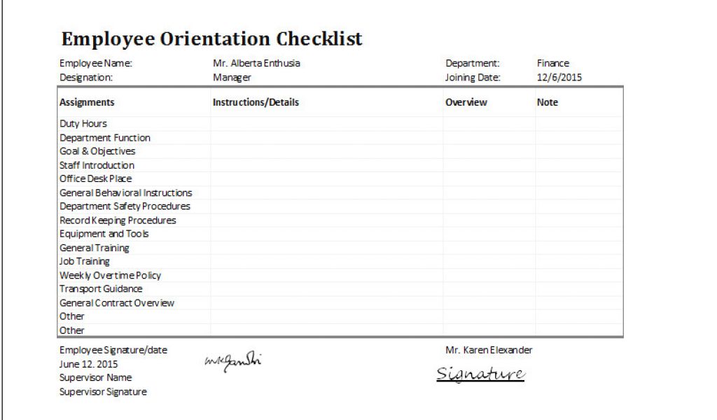 Orientation Email Template Ms Excel Employee orientation Checklist ...