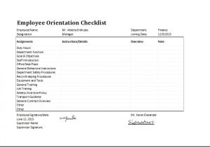 Orientation Email Template Ms Excel Employee orientation Checklist Editable Template