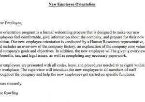 Orientation Email Template New Employee orientation Letter Business English themes
