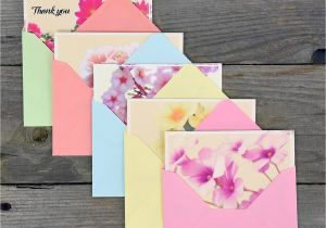 Origami Thank You Card Ideas Thank You Cards Set 50 Cards 50 Colored Envelopes 5 Floral