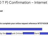 Otp Email Template Bank Sends One Time Password by E Mail while Sending On