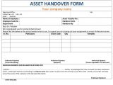Out Of Stock Email Template asset Handover form