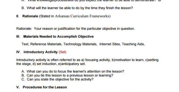 Outline Of A Lesson Plan Template Lesson Plan Outline Template 8 Free Free Word Pdf