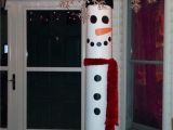 Over the Door Christmas Card Holder Metal Turn Your Front Porch Pillars In to Snow Men Christmas