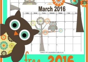 Owl Calendar Template Free 2017 Monthly Printable Calendars Owl themed My