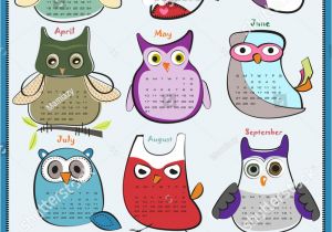 Owl Calendar Template Owl Calendar 2015 Stock Vector 228194437 Shutterstock