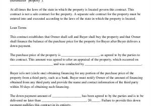 Owner Financed Home Contract Template Mortgage Contract Templates 6 Free Pdf format Download