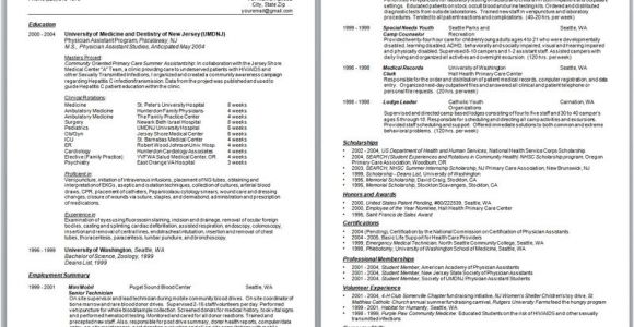 Pa Cv Template Physician assistant Resume Curriculum Vitae and Cover