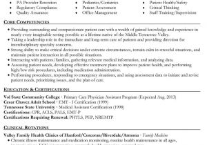 Pa Cv Template Physician Resume