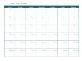 Page A Day Calendar Template Blank Monthly Calendar