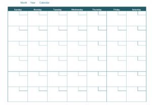 Page A Day Calendar Template Blank Monthly Calendar