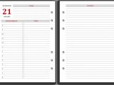 Page A Day Calendar Template Philofaxy Diary Inserts