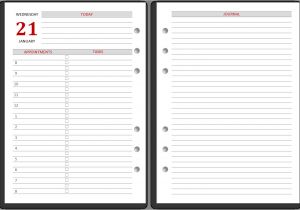 Page A Day Calendar Template Philofaxy Diary Inserts