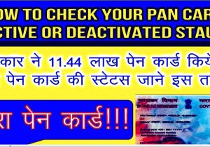 Pan Card Ka Hindi Name How to Check Pan Card Activated or Deactivated Staus In Hindi