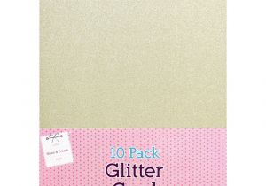 Paper and Card Suppliers Uk A4 Champagne Glitter Card 10 Pack Card Making Supplies at the Works