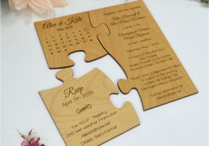 Paper Application for Foid Card Limited Edition Engraved Wooden Puzzle Wedding Invitation