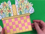 Paper Basket Weaving Template Flower Basket Paper Weaving Card with Template Diy