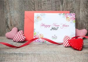 Paper Card Happy New Year Free New Year Greeting Card Mock Up Psd Template Design