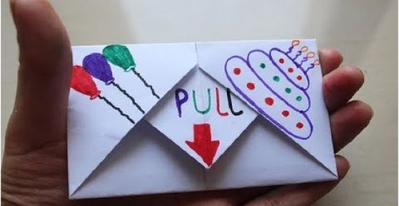 Paper Card Kaise Banate Hain Diy Pull Tab origami Envelope Card Letter Folding origami Birthday Card Greeting Card