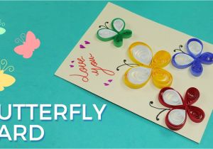 Paper Card Kaise Banate Hain Paper Quilling Card Design butterfly Greeting Card Pattern Simple and Easy Quilling