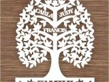 Paper Cut Family Tree Template Custom Leaf Family Tree for 3 Three Family Members Pdf Svg