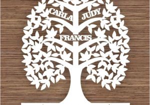 Paper Cut Family Tree Template Custom Leaf Family Tree for 3 Three Family Members Pdf Svg