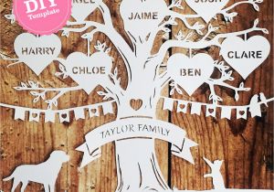 Paper Cut Family Tree Template Diy Family Tree Papercutting Template Papercut Your Own