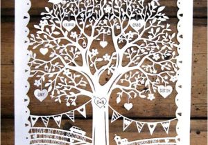 Paper Cut Family Tree Template Family Tree First Wedding Anniversary Papercut Template