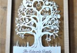 Paper Cut Family Tree Template Family Tree Papercut for 4 Names Template Commercial Use Pdf