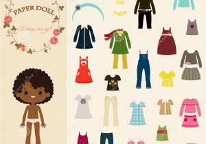 Paper Dress Up Dolls Template Dress Up Paper Doll with Body Template Stock Vector