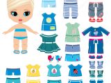 Paper Dress Up Dolls Template Summer Clothing and Shoes for A Little Girl Paper Doll