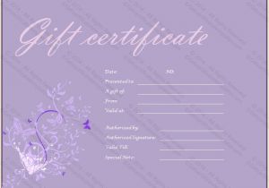 Paper Gift Certificate Template Purple Paper Gift Certificate Template