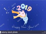 Paper Happy New Year Card Color Paper Cut Design and Craft Winter Landscape with Pig