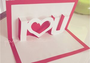 Paper Heart Pop Up Card Pop Up Valentines Card Template I A U Pop Up Card