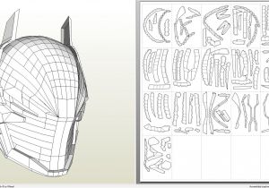 Paper Knight Helmet Template Papercraft Pdo File Template for Batman Arkham Knight