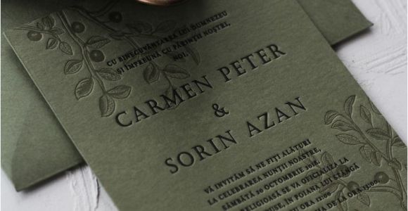 Paper Marriage for Green Card Invitatie Letterpress Carmen sorin Hochzeitseinladung